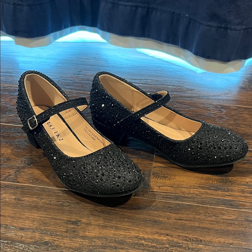 Black Sparkly Mary Jane Shoes